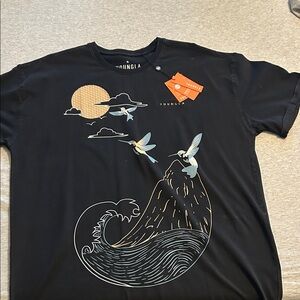 YoungLA Black Graphic Tee with Nature Design